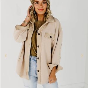 The Bryce Fleece Shacket - Natural